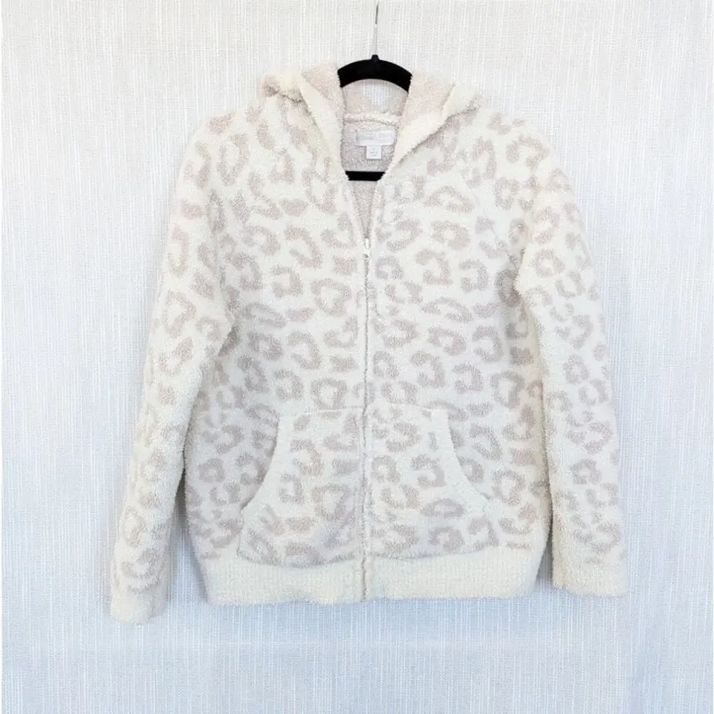 Barefoot Dreams Cozychic in the Wild Zip Hoodie Womens S Animal Print Full Zip